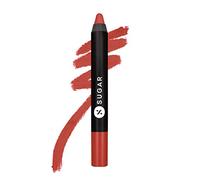 SUGAR Cosmetics Matte As Hell Crayon Lipstick 11 Elle Woods (Brown Nude) with free sharpener, 2.8 gm