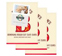 Sugar Cube Bundle for Billington's Demerara Rough Cut Cubes 500g 3 Pack + Brightdale Kitchen Booklet
