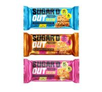 Sugar’d Out High Protein Oat Bars with Creatine Assorted Pack 12 x 68g No Added Sugar with Wholegrain Oats, Protein & Fibre, Cookie Dough, Salted Caramel Blondie & White Chocolate Raspberry | 4 Each