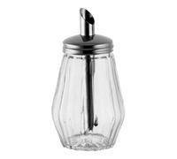 Sugar Dispenser Glass Transparent with Spout Steel Sto - Bar Restaurant