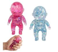 Sugar Filled Squishies, Sugar Squishy, 2 Pcs Glitter Sugar Squishy Pack for Office Desk Relaxation for Adults, Social Icebreakers, Everyday Entertainment, and Parties