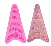 Sugar Flower Silicone Mold 3D Fondant Rose Mold Wedding Cake Border Icing Moulds Decoration Tool 13.2cm*0.8cm