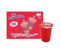 Sugar Free Big Time Flavoured Cup Drinks 24 x 200ml, Assorted Fruit Flavours, Kids Juice Cups with Paper Straws, School Lunch & Picnic Drinks, Ready to Drink (Raspberry)