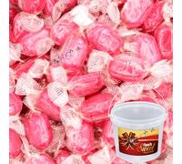Sugar Free Boiled Sweet & Toffee Variety 1kg Gift Tub - Assorted No Added Sugar Hard Candy Selection - Diabetic Friendly (Sugar Free Sherbet Strawberries)