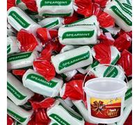 Sugar Free Boiled Sweet & Toffee Variety 1kg Gift Tub - Assorted No Added Sugar Hard Candy Selection - Diabetic Friendly (Sugar Free Spearmint Chews)