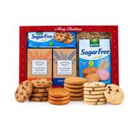 Sugar Free Christmas Box Including Chocolate Chip Cookies & Ginger Rounds | Sugar free Christmas gift box with 4 biscuit varieties, perfect for diabetics and a unique festive treat for loved ones.