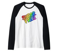Sugar Free Colorful Text Raglan Baseball Tee