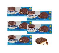 Sugar Free Dark Choc Digestive Biscuits 5 x 245g - Delicious Treat Made with Dark Chocolate - gln