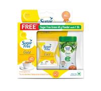 Sugar Free Gold, 500 Pellets with Free Sugar Free Green 40g Powder | India's Sweetener No. 1 | Sweet as Sugar with Low Calories | Scientifically Proven & Tested