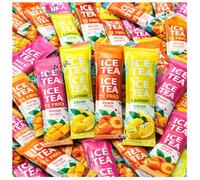 Sugar Free Instant Iced Tea Mix Sticks Variety Pack 3g - Peach, Lemon & Mango Flavours, Low Calorie Refreshing Drink Sachets, Easy Mix Cold Tea Beverage Pack - ctlo (40 x Stick)