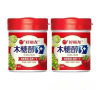 Sugar free xylitol Chewing gum candy,fruity floral aroma flavor,101g/box,sweet bubble gumdrop sugar,refreshing breath,Healthy and nutritious,Chinese snacks gift (Strawberry Green Melon,1box)