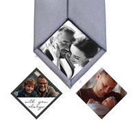 Sugar Gecko Custom Photo Tie Patch - Personalised Tie Picture Patch 4x4cm/6x6cm - Iron On/Sew On/Self Adhesive Options - Wedding Gift for Groom, Best Man, Father of The Bride/Groom