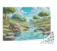 Sugar Glider 1000-piece Cardboard Jigsaw Puzzle Sustainable Eco-Friendly Adult Opossum by Stream Stress Relief Cognitive Development Problem Solving Premium Quality Indoor Play 52x38cm/1000pcs