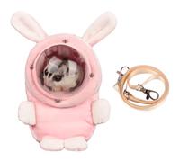 Sugar Glider Bonding Pouch Bonding Pouch Carry for Rat Syrian Hamster Hedgehog Small Pocket Pets, Gerbil Travel Bag Cute Bunny-Shaped Outing Bag with Large Transparent Window (Pink,Large)
