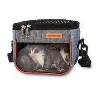 Sugar Glider Carrier Bag, Transparent Breathable Travel Bag for Hamster, Gecko,Baby Hedgehog, Transport Pouch with Breathable Mesh Top (Blue)