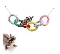 Sugar Glider Hanging Six-Ring Climbing Toys, Colorful Sugar Glider Swing Toys, Sugar Glider Hamster Rats Toys, Cage Accessories for Sugar Glider Ferret Hamster Squirrel Chinchilla Parrots
