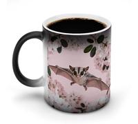 Sugar Glider over Cherry Blossoms Color Changing Mug Heat Changing Coffee Mugs Funny Heat Activated Mug Ceramic Magic Cup Novelty Coffee Mugs 12 Oz Unique Tea Cup Birthday Gift for Women Men