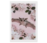 Sugar Glider over Cherry Blossoms Diamond Art Kits for Adults 8"x12" DIY Diamond Painting Kit for Beginners Gem Art Painting with Round Full Drill Diamonds DIY Paint Paintings for Home Wall Decor Gift