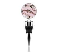 Sugar Glider over Cherry Blossoms Wine Stopper Decorative Champagne Stoppers Vacuum Wine Corks Beverage Stopper with Rubber Seal Reusable Beverage Bottles for DIY Home Bar & Party Gifts