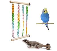 Sugar Glider Toys for Cage (1Pack),Sugar Glider Cage Accessories,Climbing Toys Ropes Hanging Swing,Colorful Chains Sugar Glider,Rat Enrichment Toys,Small Pet Swing Toys for Rats&Birds