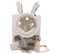 Sugar Glider Travel Pouch Gerbil Hedgehog Portable Travel Carrier Outdoor Hangbag Grey Squirrel Rat Carrier for Small Animal (Grey,Small)