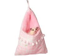 Sugar Gliders Sleeping Pouch Bag Small Pet Faux Rabbit Velvet Hanging Warm Comfortable Nest Bed for Small Animals Squirrels Marmosets Rats Hamster (Pink)