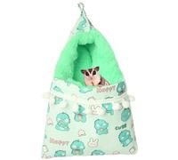 Sugar Gliders Sleeping Pouch Bag Small Pet Faux Rabbit Velvet Hanging Warm Comfortable Nest Bed for Small Animals Squirrels Marmosets Rats Hamster (Green)
