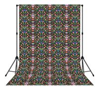 Sugar Horror Skull And Flowers Anti-Wrinkle Photography Background Backdrop For Portrait, Party Decoration, Video Recording & Events - 5x7ft