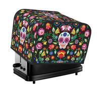 Sugar Horror Skull And Flowers Print 4-Slice Toaster Cover Kitchen Accessory Appliance Protector Daily Use Waterproof