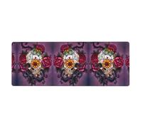 Sugar Horror Skull Flowers Rose Mouse Pad 12x31.5in Extended Desk Mat