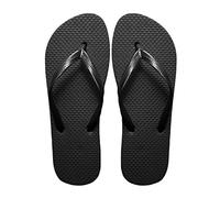 SUGAR ISLAND® Unisex Ladies Girls Mens Summer Beach FLIP Flop Pool SHOES-BLK-3/4 Black