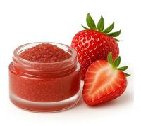 Sugar Lip Scrub - 30g Pot - 15 Delicious Flavours - Made With Natural Jojoba Oil for Soft, Smooth Lips - Vegan Friendly - Puddle of Wax - Made in the UK (30g, Strawberry)