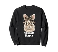 Sugar Mama Bunny Leopard Bow Rabbit Coquette Style Sweatshirt