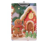 Sugar Man Christmas House Clipboard,Decorative Clip Board Acrylic Clipboards with Low Profile Metal Clip for Office,Teachers,Standard Letter Size 8.5x12.5