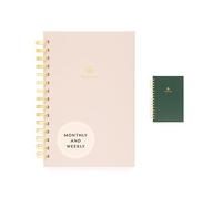 Sugar Paper 2026 Small Spiral Planner, Weekly and Monthly, January to December, 5.75" x 8.25", Calendar for Women, Matte Paper Hardcover, Spiral Bound, Pocket for Storage, 12 Month, Blush