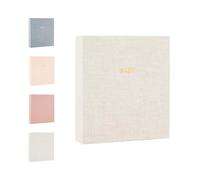 Sugar Paper Baby Keepsake Book - Memory Book from Pregnancy to First Year - Milestone Journal with Pocket Storage - Baby Shower Idea - Gender Neutral Gift - Cloth Hardcover - Flax