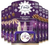 Sugar Plum Delight Home Air Freshener Fragrances Refills 20ml x 7 | Up to 90 Days Fights Odours & Freshens Odour Eliminator | 3Volution Plug-In Ambi Pur SugarPlum DelightRefil