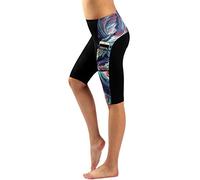 Sugar Pocket Women's Basic High Waist Active Running Workout Yoga Half Short Leggings L