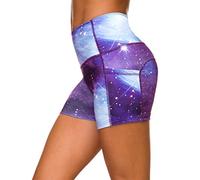 Sugar Pocket Yoga Shorts Women's Basic High Waisted Side Pocket Short S