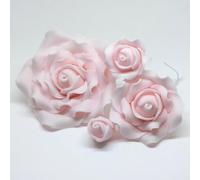 Sugar Roses - Pink - Sugar Paste flowers - Cake Decoration Toppers - Weddings - birthdays - *4 sizes to choose from* (2 1/2" x 2)