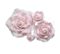 Sugar Roses - Pink - Sugar Paste flowers - Cake Decoration Toppers - Weddings - birthdays - *4 sizes to choose from* (3 1/2" pink x 1)