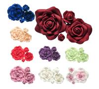 Sugar Roses - Sugar Paste Flowers - Set of 4 - Flower Cake Toppers Decorations -12 Colours to choose from - MULTI BUY PAY 1 P&P - (Burgundy)