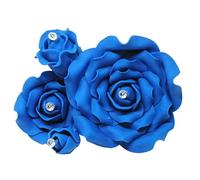 Sugar Roses -Sugar Paste Flowers With Diamante Centre - Cake Topper Decoration - 4 Sizes To Choose From **MULTI BUY PAY ONLY 1 P&P** ROYAL BLUE (3 1/2" X 1)