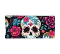 Sugar Skeleton Mouse Mat Day Of The Dead Skull Gaming Mouse Pad with Stitched Edges Non-Slip Large Desk Mat for PC Laptop Office Home Gamer 900x400x3mm Keyboard Mousepad