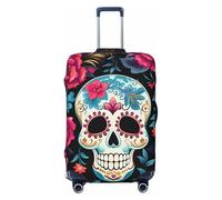 Sugar Skeleton Suitcase Cover Luggage Protector, Day of The Dead Skull Elastic Luggage Covers Anti-Scratch Dustproof Luggage Sleeve Fits 18-21 Inch
