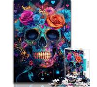 Sugar Skull 1000 Piece Jigsaw Puzzle for Adults And Teenagers,Quiz Game Wall Decoration Unique Birthday And Xmas Gifts 50x75cm