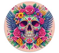 Sugar Skull 1000 Piece Jigsaw Puzzle for Adults Day of The Dead Colourful Jigsaws Challenge Games Great Gift 1000pcs (67.5x67.5cm)