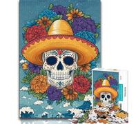Sugar Skull 1000 Pieces Jigsaw Puzzles for Adults And Teens,Toys Educational Games Stress Relieving Wall Decoration (38x26cm)