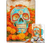 Sugar Skull 1000 Pieces Jigsaw Puzzles For Teens And Adults,Educational Toys Is Ideal As A Gift for The Whole Family 38x26cm