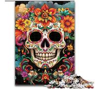 Sugar Skull 1000 Pieces Jigsaw Puzzles For Teens And Adults, Help The Brain Exercise Addictive Toys to Cultivate Patience Perfect Decoration (50x75cm)
